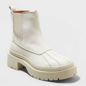 Cream Platform duck boots